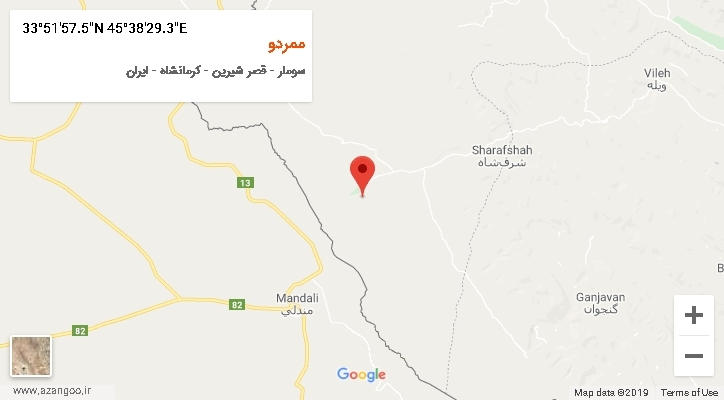 روستای ممردو بر روی نقشه
