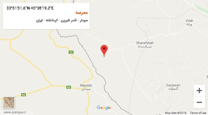 روستای ممرسه بر روی نقشه