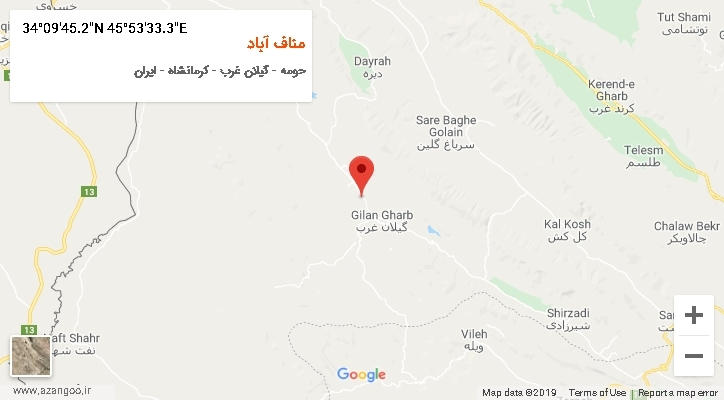 روستای مناف آباد بر روی نقشه