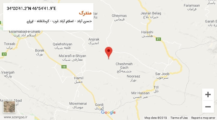 روستای مندرک بر روی نقشه