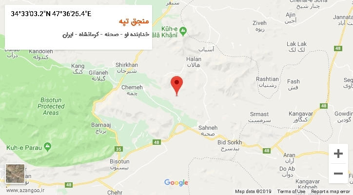 روستای منجق تپه بر روی نقشه