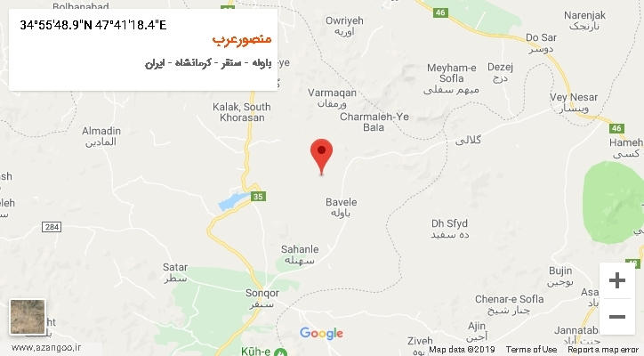 روستای منصورعرب بر روی نقشه