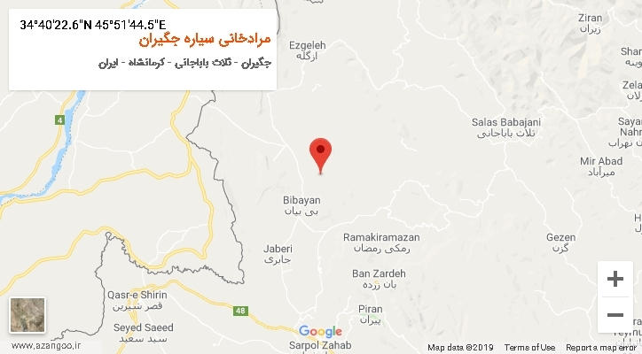 روستای مرادخانی سیاره جگیران بر روی نقشه