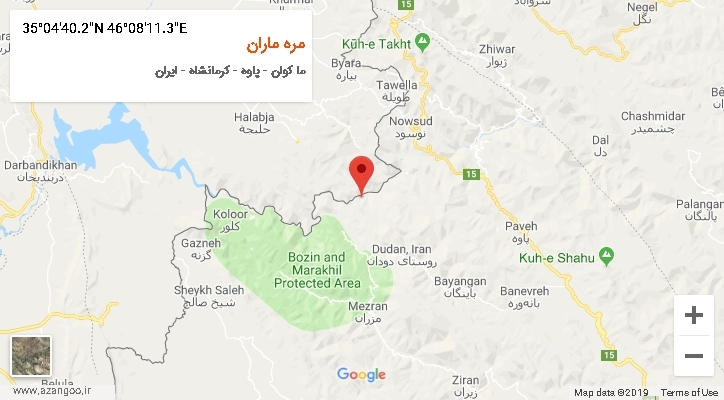 روستای مره ماران بر روی نقشه