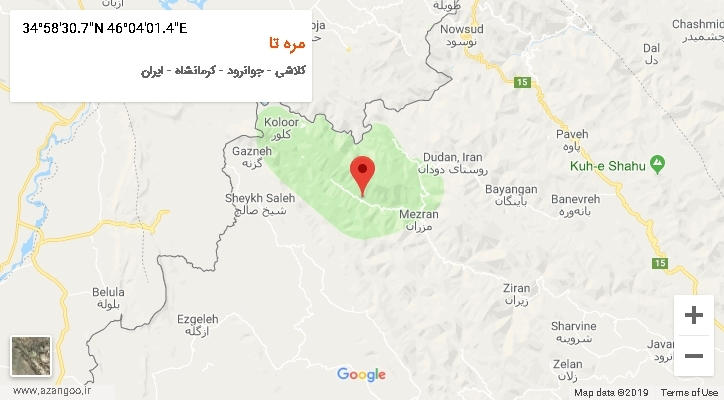 روستای مره تا بر روی نقشه
