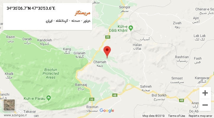 روستای مریمنگار بر روی نقشه