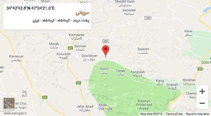 روستای مرزبانی بر روی نقشه