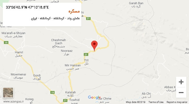 روستای مسگره بر روی نقشه