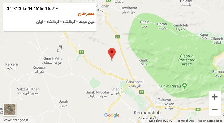 روستای مصرخان بر روی نقشه
