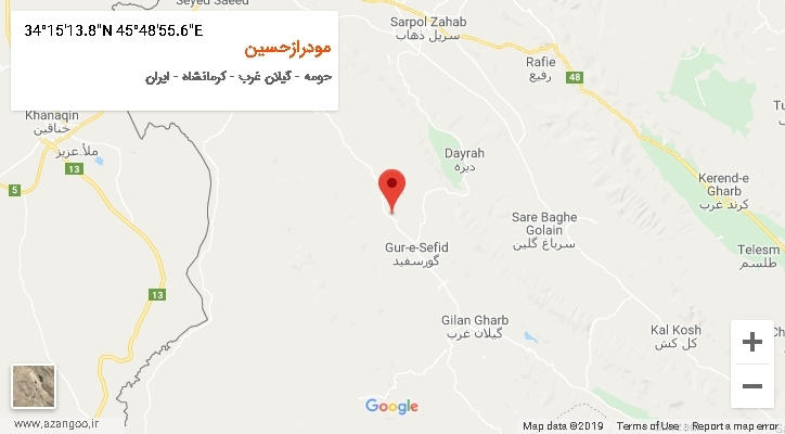 روستای مودرازحسین بر روی نقشه