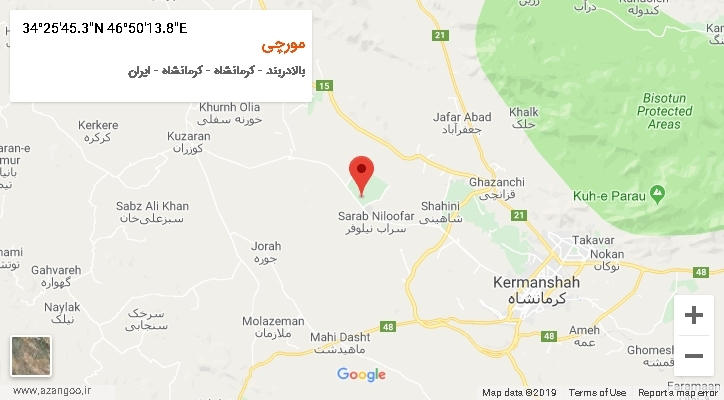 روستای مورچی بر روی نقشه