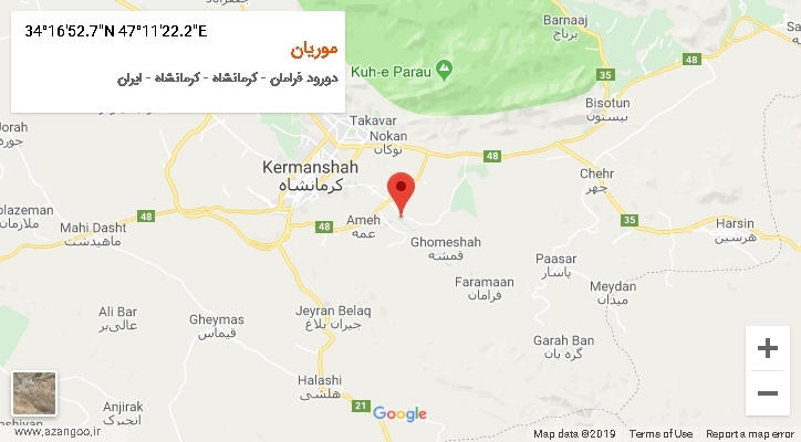روستای موریان بر روی نقشه