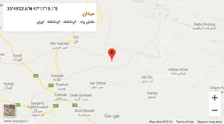 روستای میدان بر روی نقشه