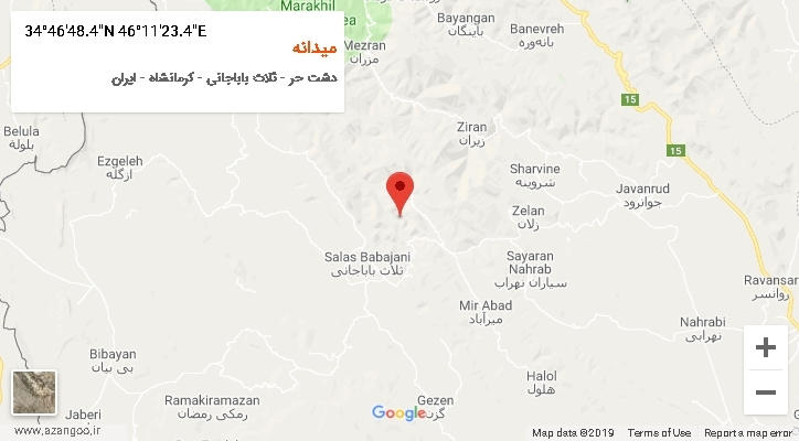 روستای میدانه بر روی نقشه