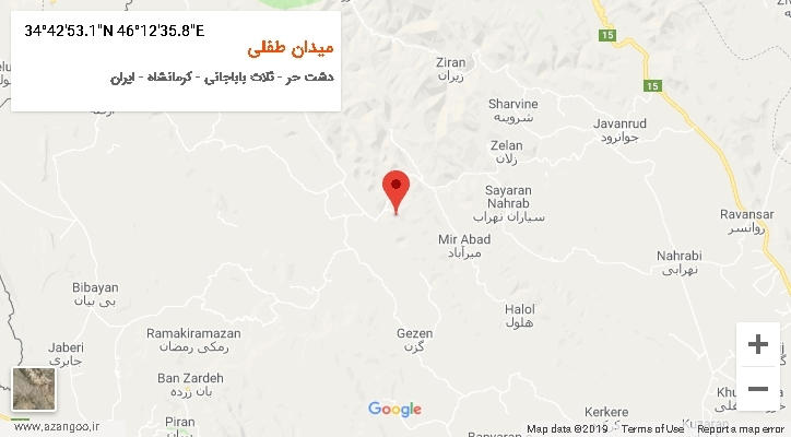 روستای میدان طفلی بر روی نقشه