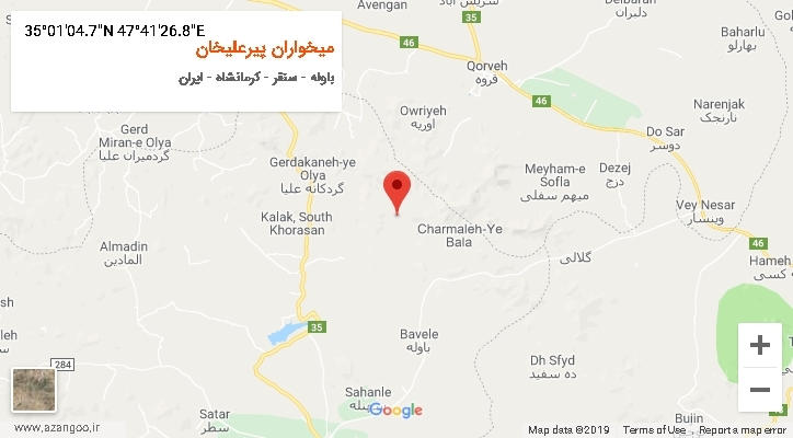 روستای میخواران پیرعلیخان بر روی نقشه