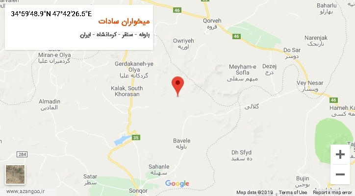 روستای میخواران سادات بر روی نقشه