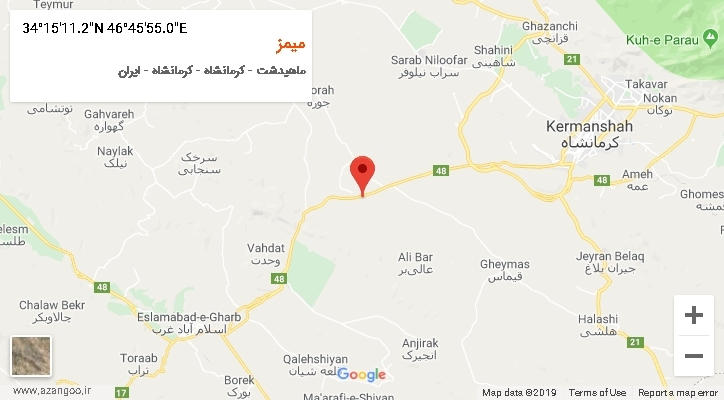 روستای میمز بر روی نقشه