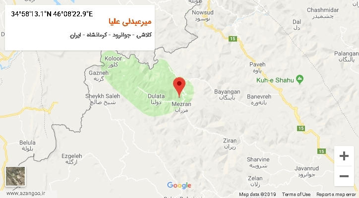 روستای میرعبدلی علیا بر روی نقشه