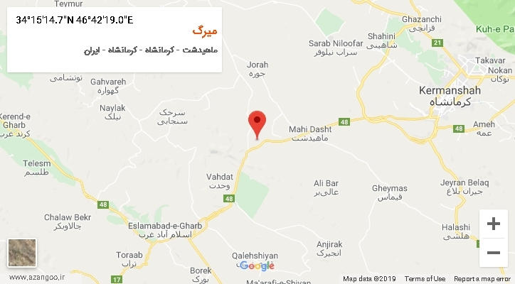 روستای میرگ بر روی نقشه