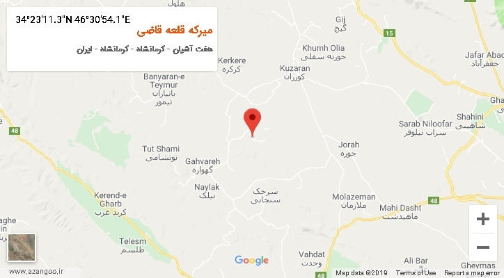 روستای میرکه قلعه قاضی بر روی نقشه