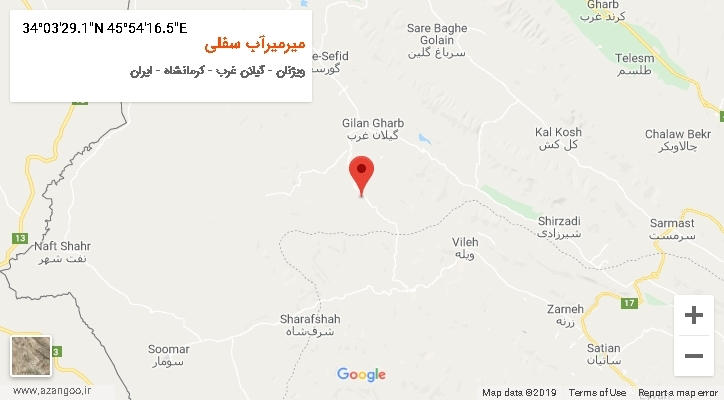 روستای میرمیرآب سفلی بر روی نقشه