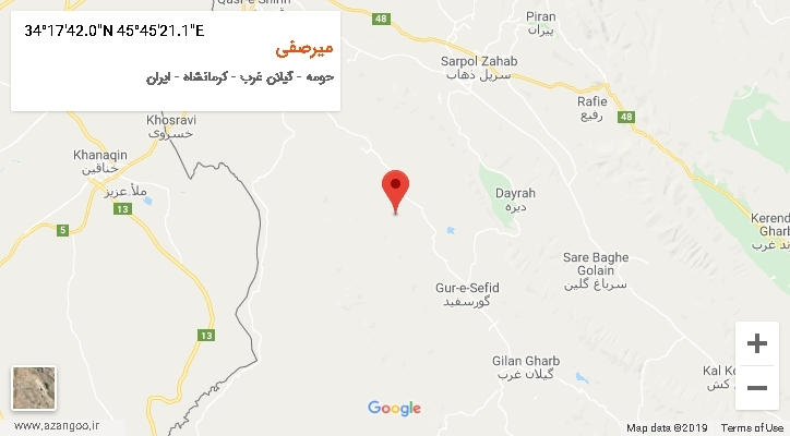 روستای میرصفی بر روی نقشه