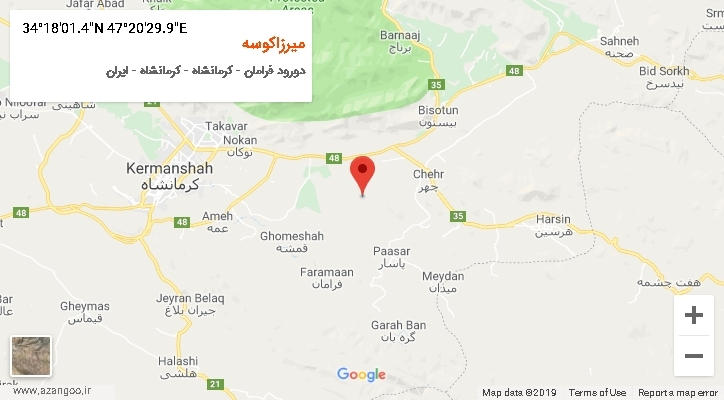 روستای میرزاکوسه بر روی نقشه