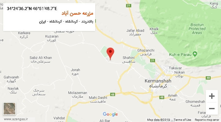 روستای مزرعه حسن آباد بر روی نقشه