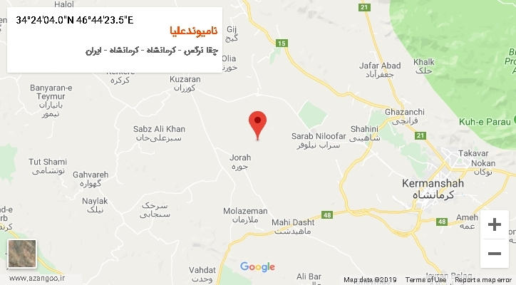 روستای نامیوندعلیا بر روی نقشه