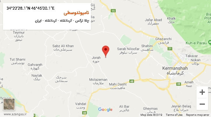 روستای نامیوندوسطی بر روی نقشه