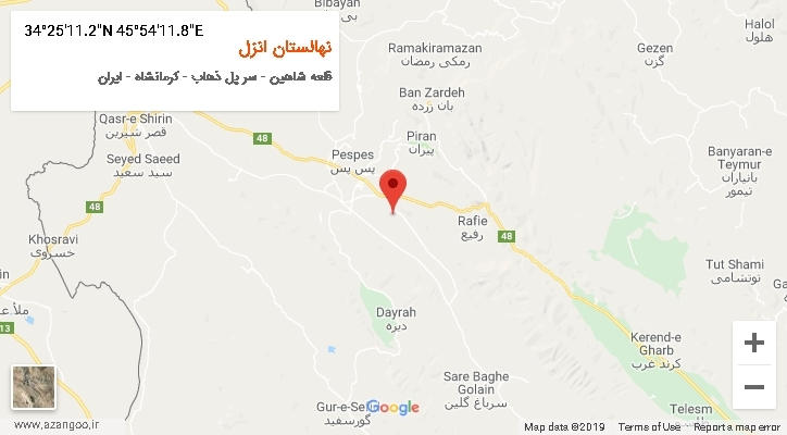 روستای نهالستان انزل بر روی نقشه