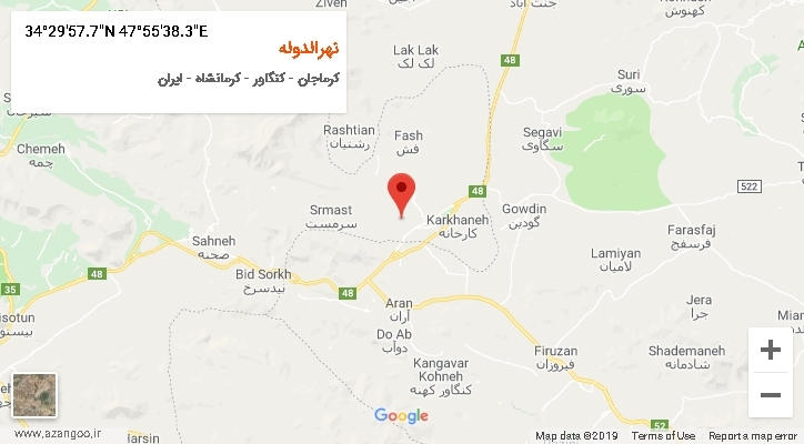 روستای نهرالدوله بر روی نقشه