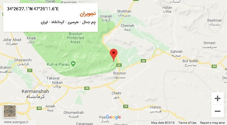 روستای نجوبران بر روی نقشه