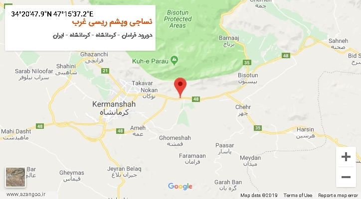 روستای نساجی وپشم ریسی غرب بر روی نقشه