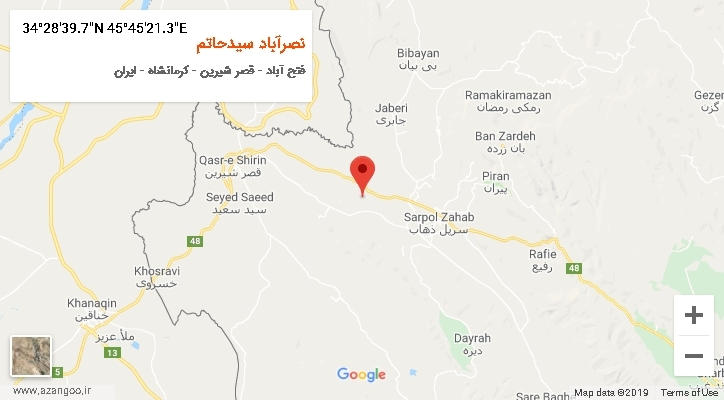 روستای نصرآباد سیدحاتم بر روی نقشه