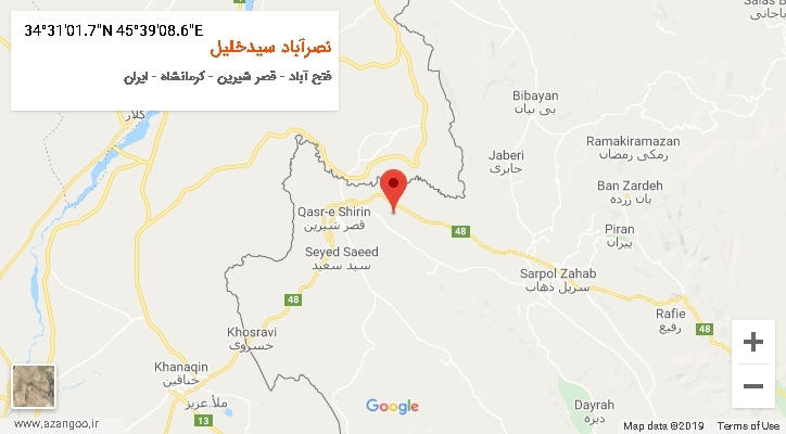 روستای نصرآباد سیدخلیل بر روی نقشه