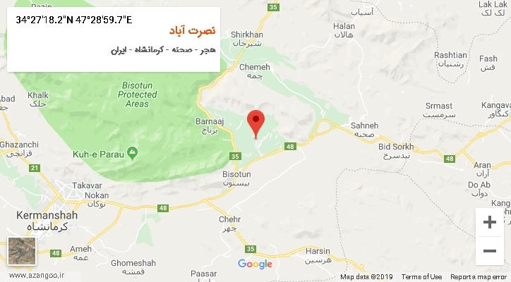 روستای نصرت آباد بر روی نقشه