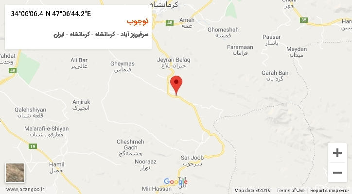 روستای نوجوب بر روی نقشه