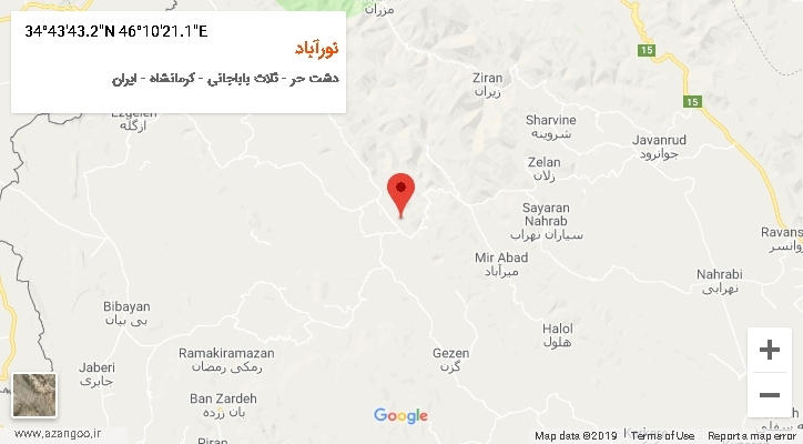 روستای نورآباد بر روی نقشه