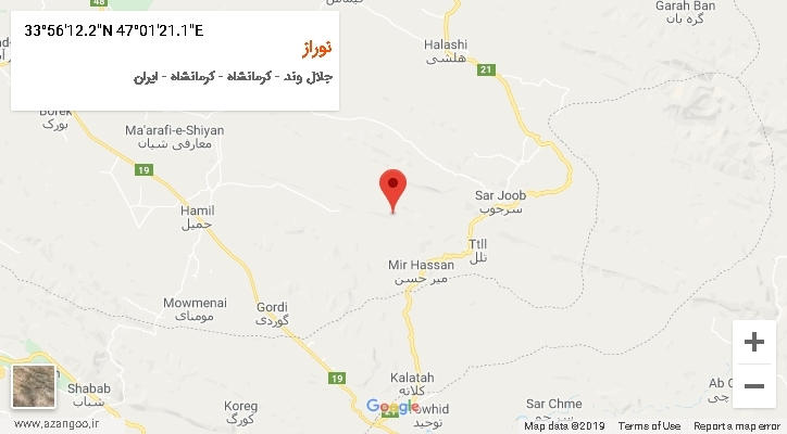 روستای نوراز بر روی نقشه