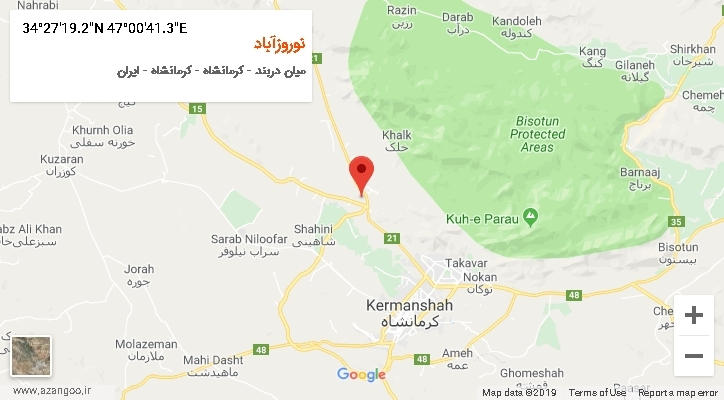 روستای نوروزآباد بر روی نقشه