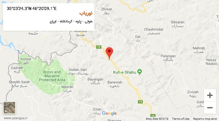روستای نوریاب بر روی نقشه