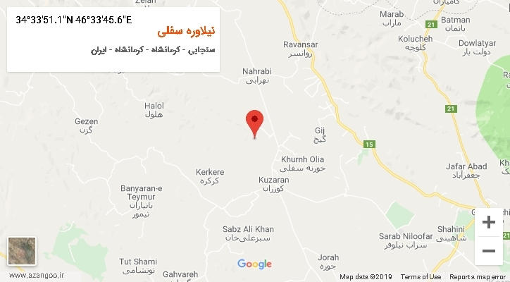 روستای نیلاوره سفلی بر روی نقشه