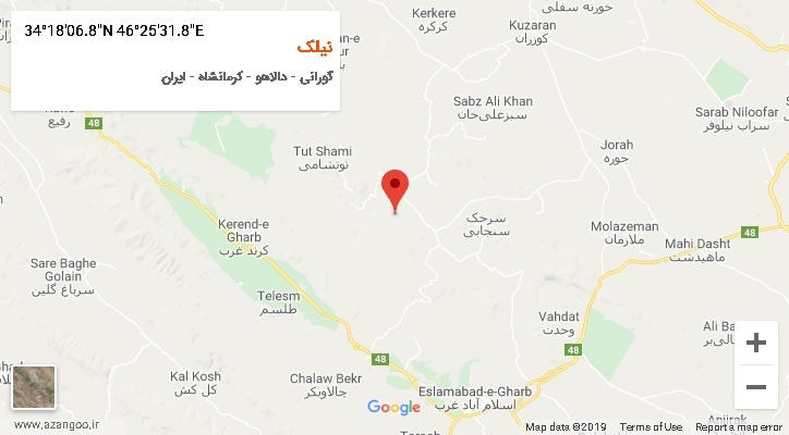 روستای نیلک بر روی نقشه