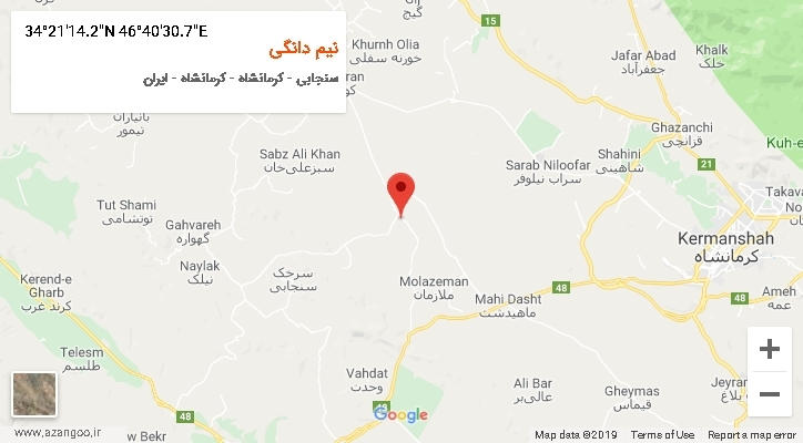 روستای نیم دانگی بر روی نقشه