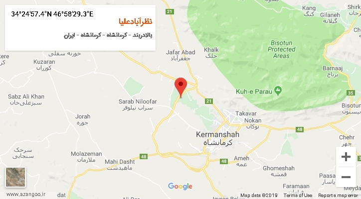 روستای نظرآبادعلیا بر روی نقشه