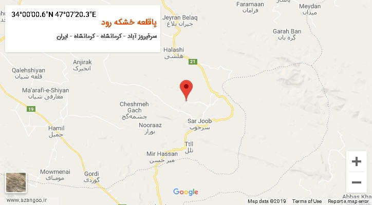 روستای پاقلعه خشکه رود بر روی نقشه