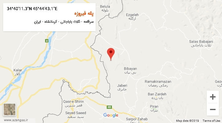 روستای پله فیروزه بر روی نقشه