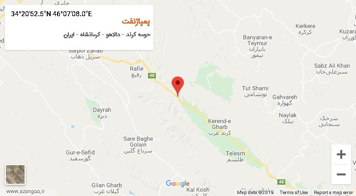 روستای پمپاژنفت بر روی نقشه